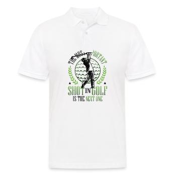 The most important shot in golf is the next - Men's Polo Shirt - white - Front - Kai (181cm)