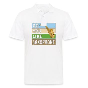 DO YOU LIKE SAXOPHONE - Männer Poloshirt - Weiß - Vorne - Kai (181cm)