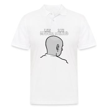 GLATZE LESS HAIR MORE HEAD - Männer Poloshirt - Weiß - Vorne - Kai (181cm)