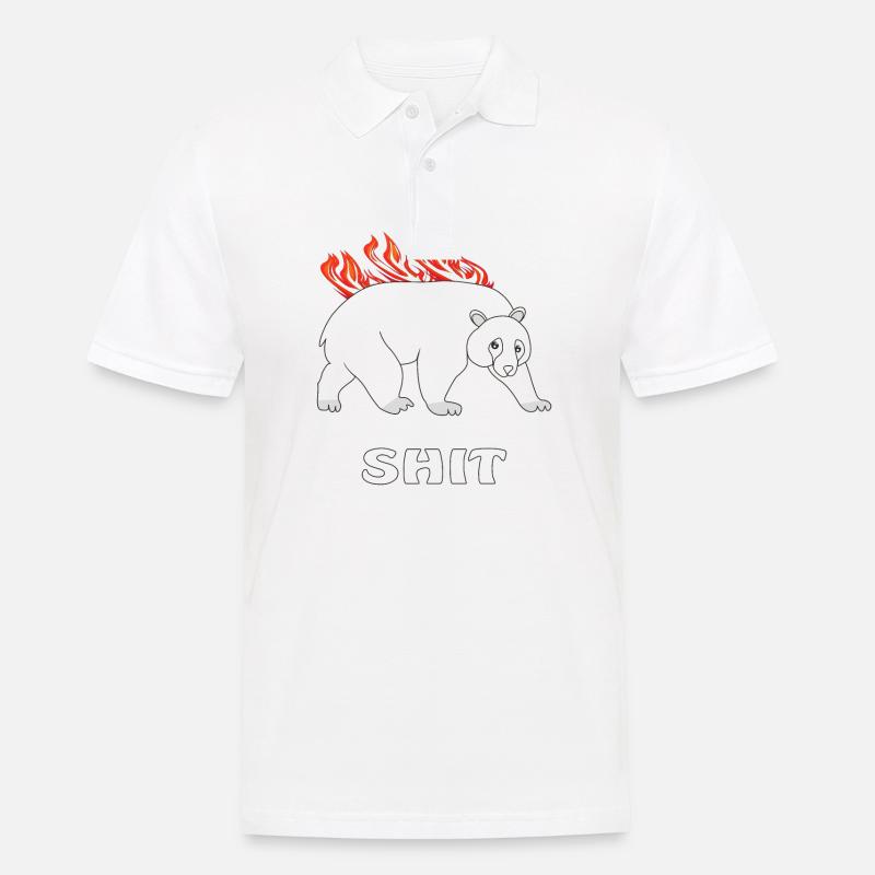 EISBÄR BRENNT SHIT - Männer Poloshirt - Weiß