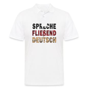 SPEAK FLUENT GERMAN - Men's Polo Shirt - white - Front - Kai (181cm)