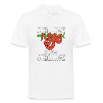 SCHLANGE BLEIBT SCHLANGE - Männer Poloshirt - Weiß - Vorne - Kai (181cm)