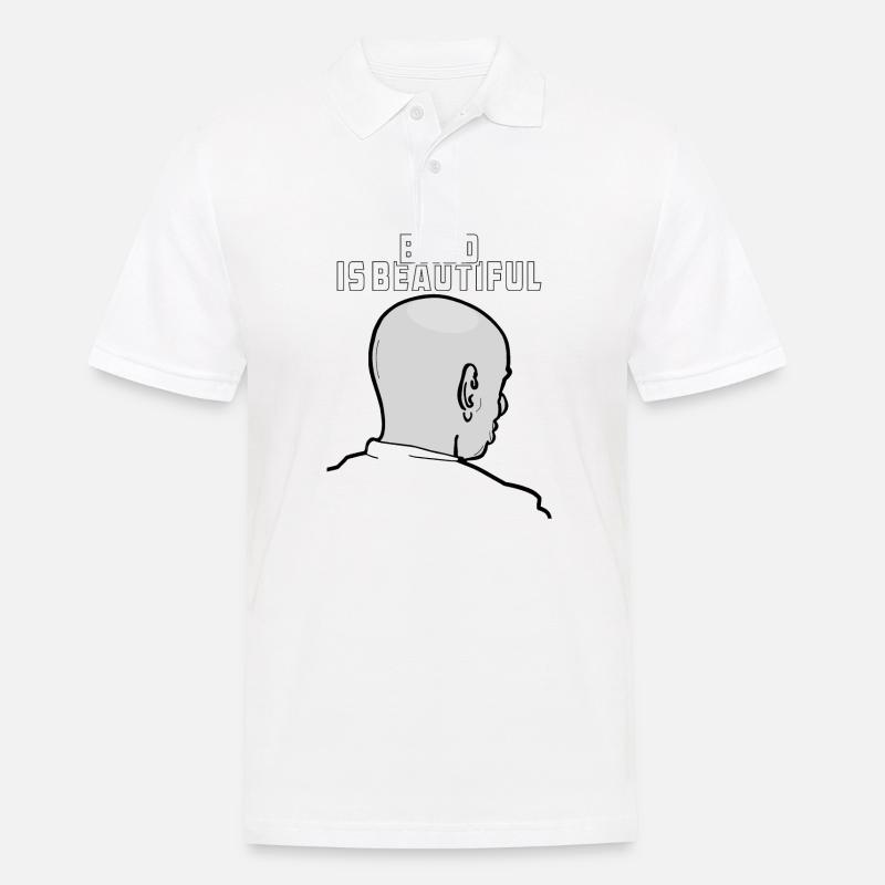 BALD IS BEAUTIFUL - Männer Poloshirt - Weiß