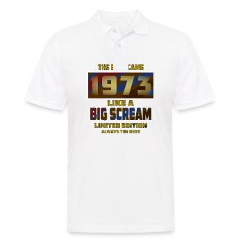 JAHRESZAHL JAHR 1973 - Männer Poloshirt - Weiß - Vorne - Kai (181cm)