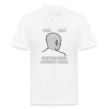 GLATZE OHNE HAARE SCHÖNHEIT - Männer Poloshirt - Weiß - Vorne - Kai (181cm)