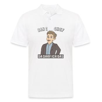 MANN BIN DER CHEF - Männer Poloshirt - Weiß - Vorne - Kai (181cm)