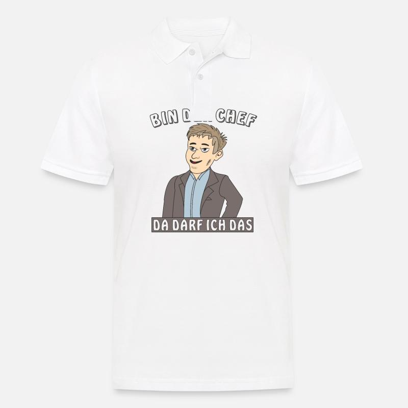 MANN BIN DER CHEF - Männer Poloshirt - Weiß