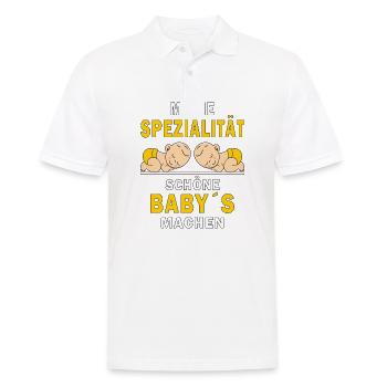 SCHÖNE BABY´S MACHEN - Männer Poloshirt - Weiß - Vorne - Kai (181cm)