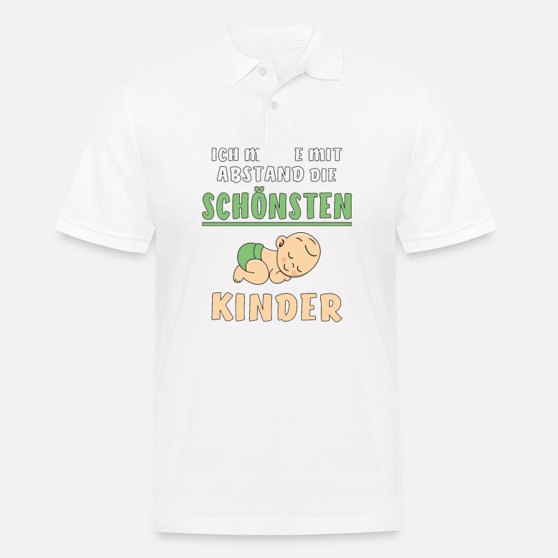 MACHE DIE SCHÖNSTEN KINDER - Männer Poloshirt - Weiß