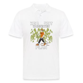 NORDIC WALKING HABE EINEN PLAN - Männer Poloshirt - Weiß - Vorne - Kai (181cm)