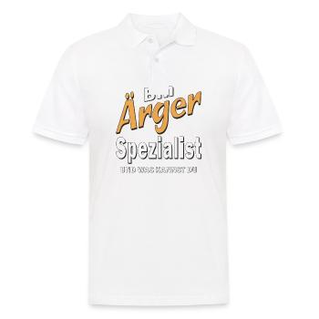 Bin Ärger Spezialist - Männer Poloshirt - Weiß - Vorne - Kai (181cm)