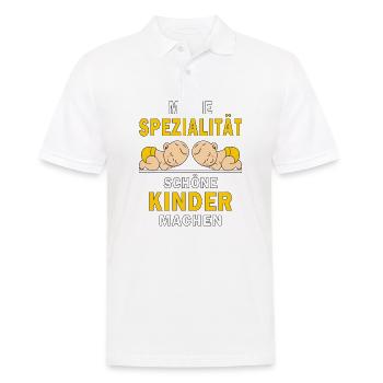 SCHÖNE KINDER MACHEN - Männer Poloshirt - Weiß - Vorne - Kai (181cm)