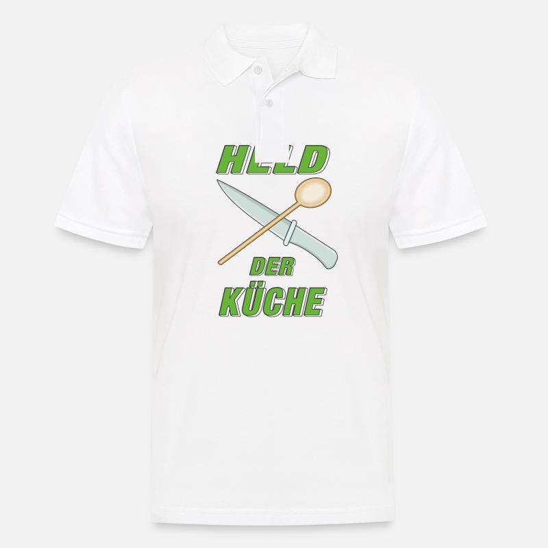 HELD DER KÜCHE - Männer Poloshirt - Weiß