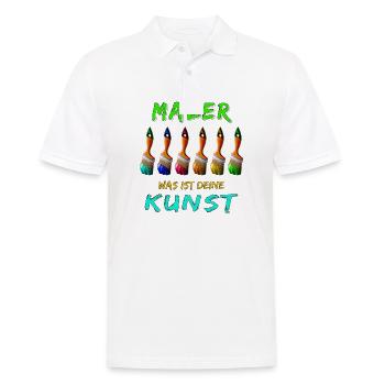 MALER PINSEL WAS IST DEINE KUNST - Männer Poloshirt - Weiß - Vorne - Kai (181cm)