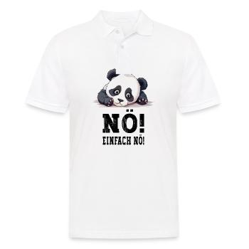 Nö Einfach Nö No Nein Panda Bär Süß Lustig Spruch - Männer Poloshirt - Weiß - Vorne - Kai (181cm)