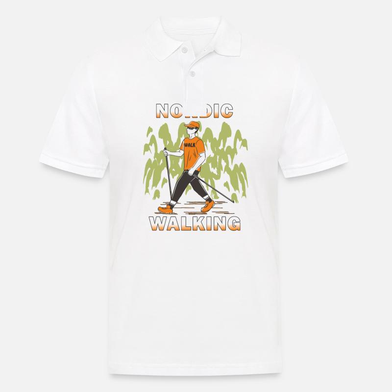 NORDIC WALKING - Männer Poloshirt - Weiß
