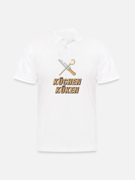 KÜCHEN KÜKEN - Männer Poloshirt - Weiß