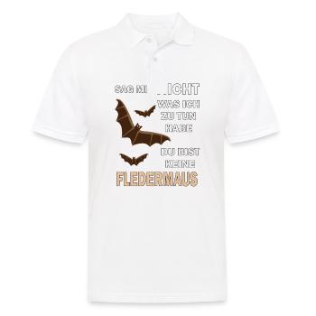 DU BIST KEINE FLEDERMAUS - Männer Poloshirt - Weiß - Vorne - Kai (181cm)