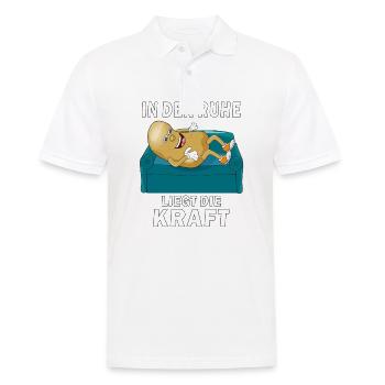 KARTOFFEL IN DER RUHE LIEGT DIE KRAFT - Männer Poloshirt - Weiß - Vorne - Kai (181cm)