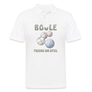 BOULE FREUDE AM SPIEL - Männer Poloshirt - Weiß - Vorne - Kai (181cm)