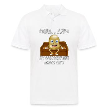 COUCH POTATO DU SPRICHST WIE MEINE ALTE - Männer Poloshirt - Weiß - Vorne - Kai (181cm)