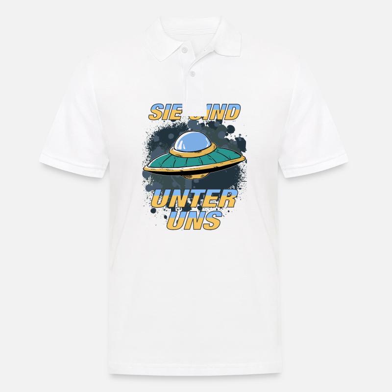 UFO SIE SIND UNTER UNS - Männer Poloshirt - Weiß