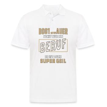 BOOTSBAUER NICHT NUR EIN BERUF - Männer Poloshirt - Weiß - Vorne - Kai (181cm)