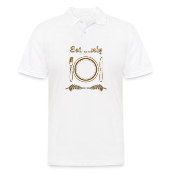 TELLER BESTECK Eat wisely - Männer Poloshirt - Weiß - Vorne - Kai (181cm)