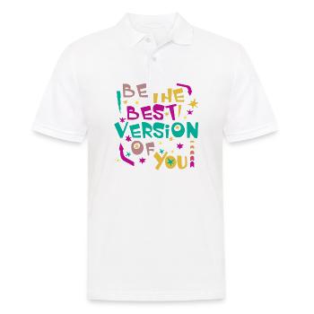 SOYEZ LA MEILLEURE VERSION DE VOUS-MÊME - Polo Homme - blanc - Devant - Kai (181cm)
