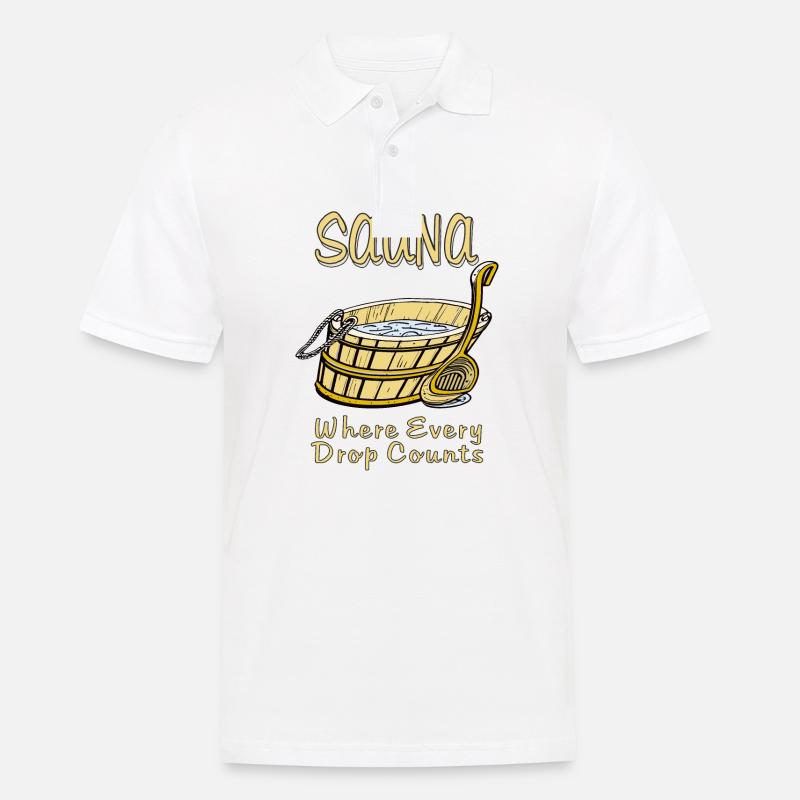 SAUNA où chaque goutte compte - Polo Homme - blanc