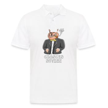 SCHWEIN CHANCEN NUTZEN - Männer Poloshirt - Weiß - Vorne - Kai (181cm)