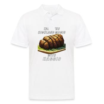 TASTE THE HIGHLAND MAGIC WITH HAGGIS - Men's Polo Shirt - white - Front - Kai (181cm)