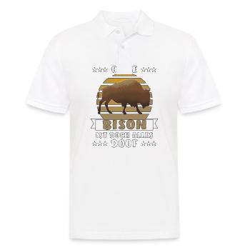 OHNE BISON ALLES DOOF - Männer Poloshirt - Weiß - Vorne - Kai (181cm)
