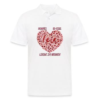 KONFETTI UND VIEL LIEBE IM HERZEN - Männer Poloshirt - Weiß - Vorne - Kai (181cm)