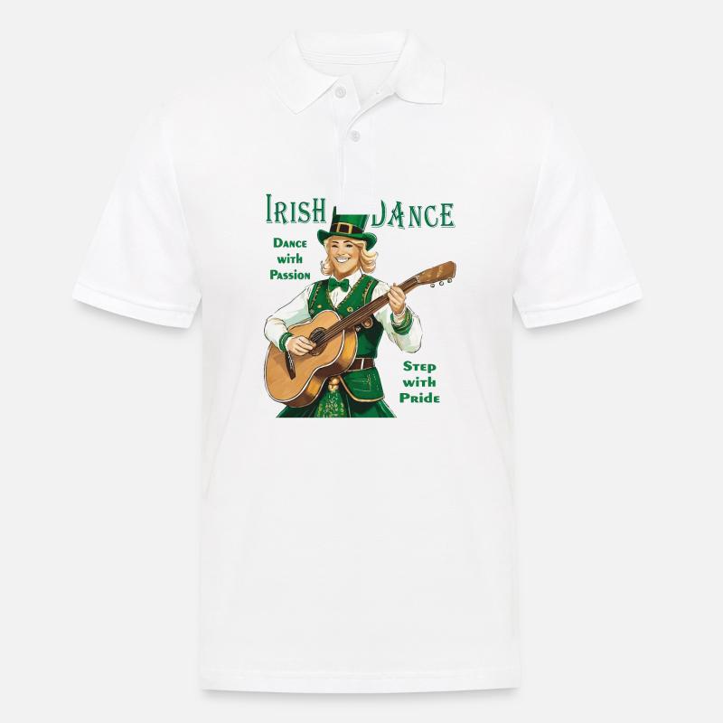 IRISH DANCE - Männer Poloshirt - Weiß