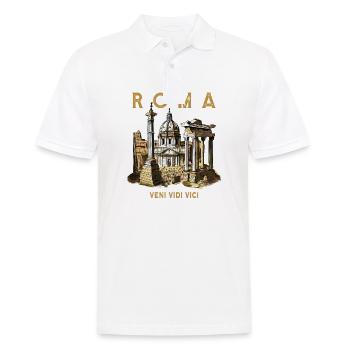 ROMA VENI VIDI VICI - Männer Poloshirt - Weiß - Vorne - Kai (181cm)