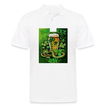 JOUR DE LA SAINT-PATRICK SERPENT BIÈRE TRÈFLE - Polo Homme - blanc - Devant - Kai (181cm)