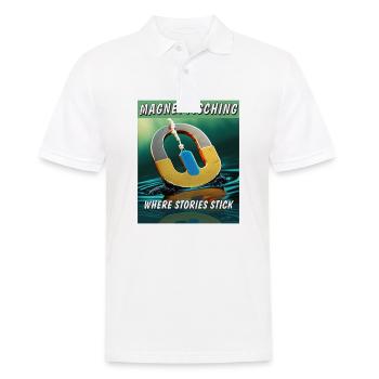 MAGNETFISHING WHERE STORIES STICK - Men's Polo Shirt - white - Front - Kai (181cm)