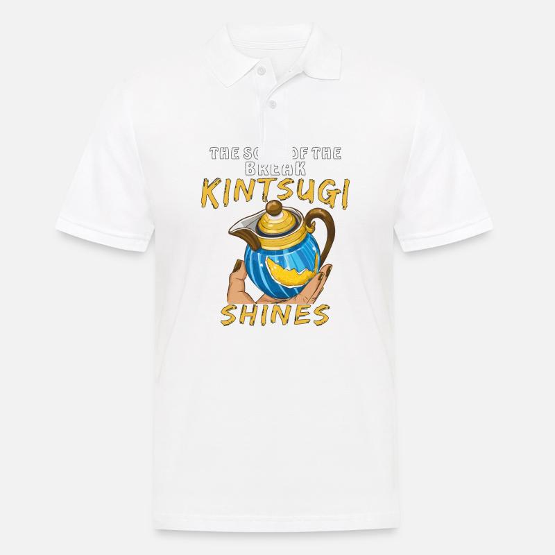 LA CICATRICE DE LA RUPTURE KINTSUGI BRILLE - Polo Homme - blanc
