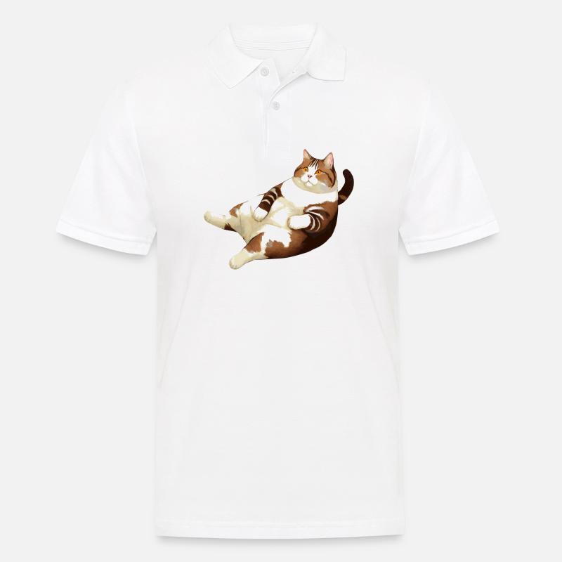 GRAISSE DE CHAT COUCHÉE - Polo Homme - blanc