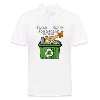 MÜLLTONNE AVOID WASTE FOR A CLEAN WORLD - Men's Polo Shirt - white - Front - Kai (181cm)