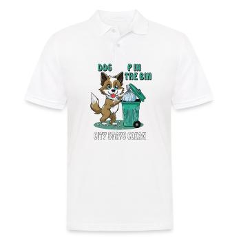 LES CROTTES DE CHIEN DANS LA VILLE DE BIN RESTENT PROPRES - Polo Homme - blanc - Devant - Kai (181cm)