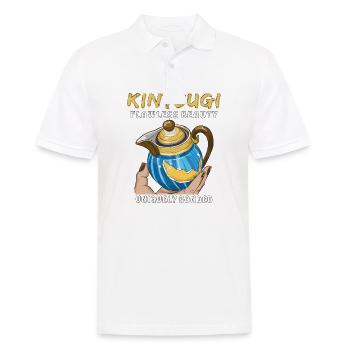 KINTSUGI FLAWLESS BEAUTY UNIQUELY BONDED - Men's Polo Shirt - white - Front - Kai (181cm)
