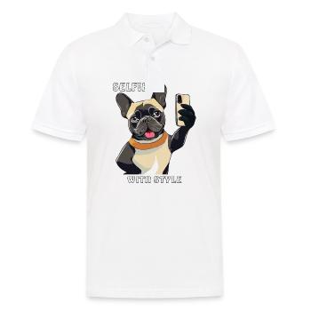 DOG SMARTPHONE SELFIES WITH STYLE - Men's Polo Shirt - white - Front - Kai (181cm)
