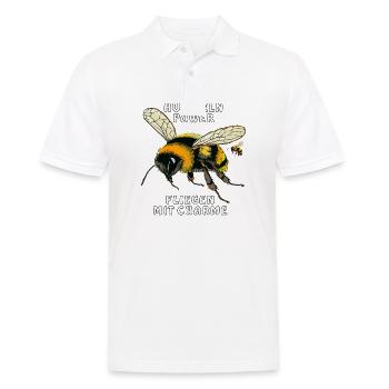 HUMMELNPOWER FLIEGEN MIT CHARME - Männer Poloshirt - Weiß - Vorne - Kai (181cm)