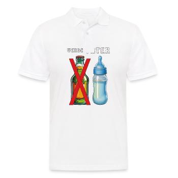 BABYFLASCHE WERDE VATER - Männer Poloshirt - Weiß - Vorne - Kai (181cm)