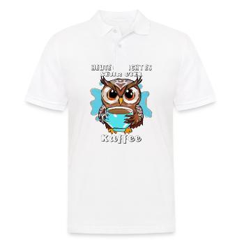 EULE SEHR VIEL KAFFEE - Männer Poloshirt - Weiß - Vorne - Kai (181cm)