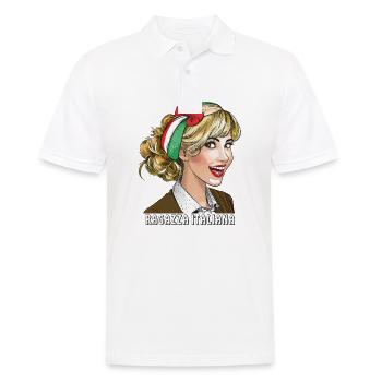 FRAU ITALIEN RAGAZZA ITALIANA - Männer Poloshirt - Weiß - Vorne - Kai (181cm)