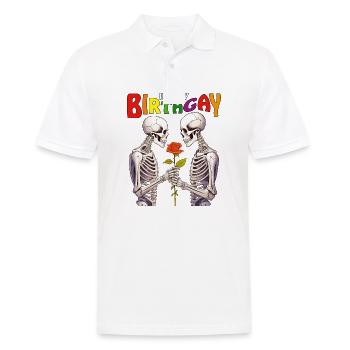 SKELETON HAPPY BIRTHGAY - Men's Polo Shirt - white - Front - Kai (181cm)