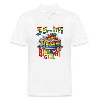 TORTE 35 HAPPY BIRTHGAY GIRL - Men's Polo Shirt - white - Front - Kai (181cm)